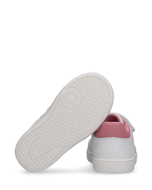 Calvin Klein White Toddlers And Kids Velcro Trainers