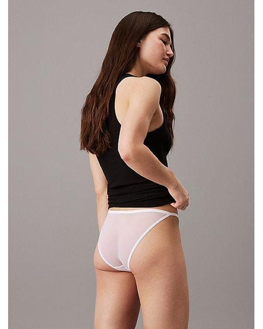 Calvin Klein Doorzichtige Mesh Bikinislips in het White
