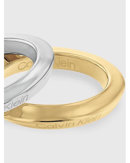 Calvin Klein Metallic 2-Teiliges Ring-Set Mit Drehdetail