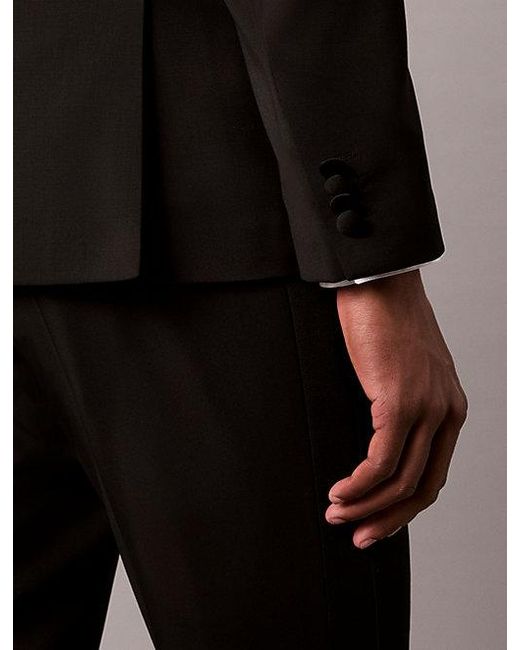 Calvin Klein Gray Slim Wool Tuxedo Jacket for men