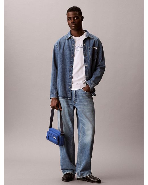 Calvin Klein Blue Denim Camera Bag for men