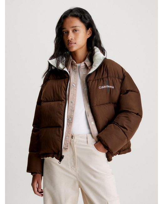 Calvin Klein Brown Reversible 90's Puffer Jacket