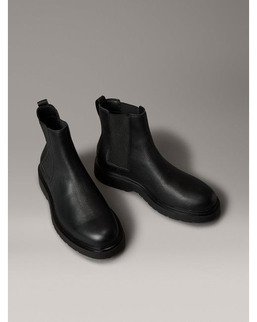 Bottes En Daim À Lacets Et Fermeture Éclair Calvin Klein pour homme en coloris Black