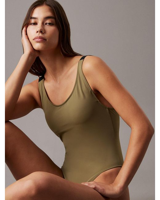 Maillot De Bain Échancré Dans Le Dos Calvin Klein en coloris Green