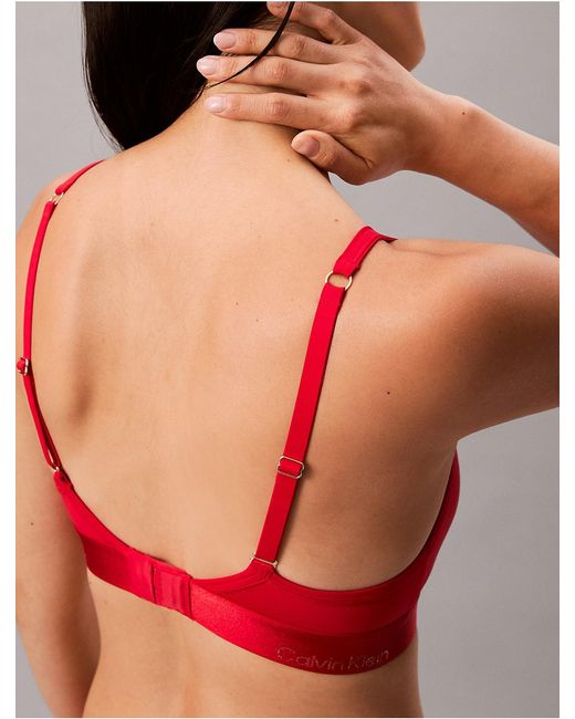Calvin Klein Red Lightly Lined Triangle Bra