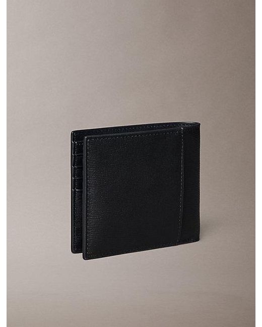 Calvin Klein Black Leather Rfid Slimfold Wallet for men