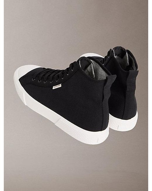 Calvin Klein Metallic Ck Leo Cotton Canvas High Top Trainers for men
