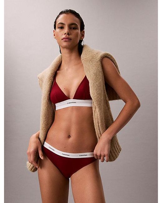 Calvin Klein Brown Bikini Briefs Cotton Stretch Rib