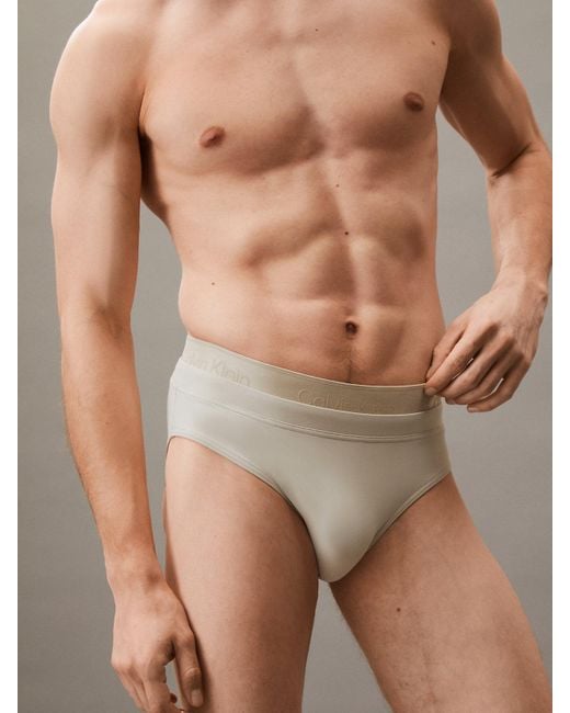 Calvin Klein Brown Double Waistband Swim Briefs for men