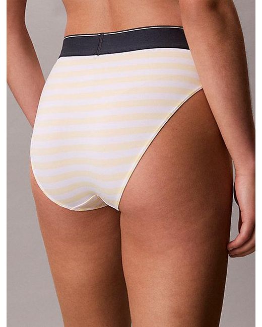 Calvin Klein Multicolor High Waist Bikini Briefs Graphic Monogram Microfibre Stretch
