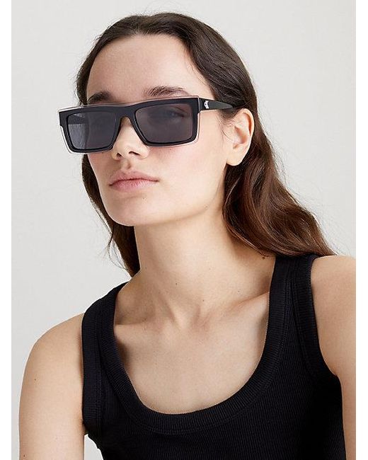 Calvin Klein Blue Jeans Rectangle Sunglasses Ckj23657S