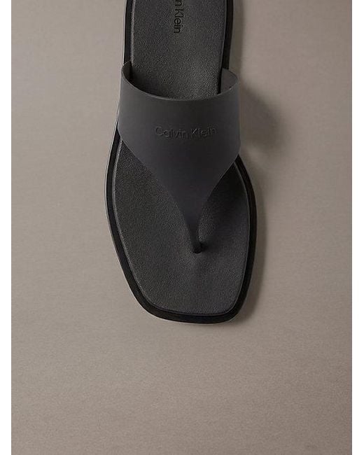 Calvin Klein Brown Finni Jelly Flat Thong Sandals