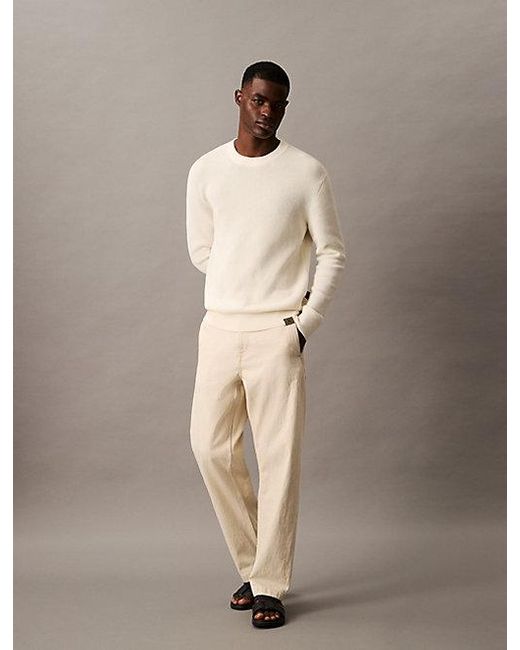 Cotton Linen Relaxed Jeans Calvin Klein de hombre de color Natural