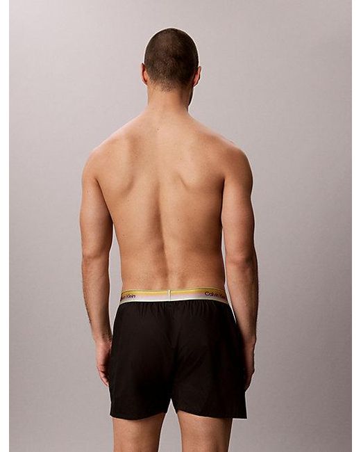 Calvin Klein Black Cotton Poplin Boxers Pride for men