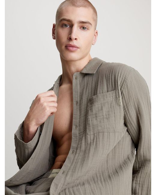 Calvin Klein Natural Pants Pyjama Set - Pure Textured for men