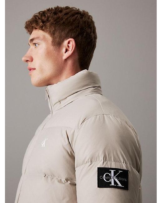 Calvin Klein Donzen Pufferjack Met Capuchon in het Gray voor heren
