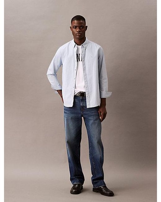 Calvin Klein Klassiek Overhemd Van Oxford Katoen in het White voor heren