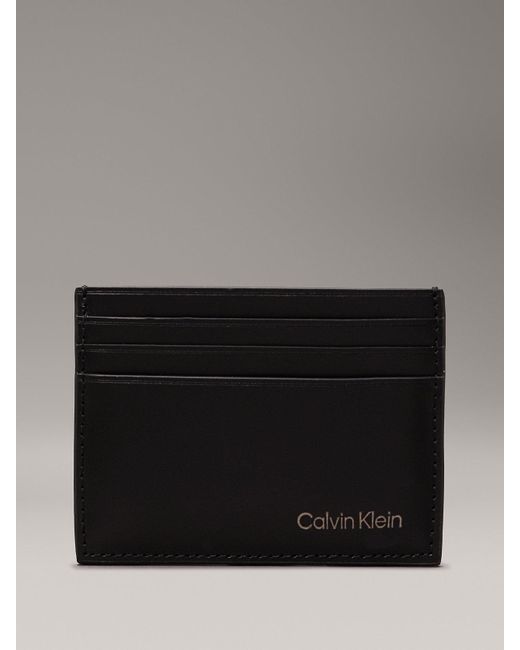 Porte-cartes en cuir Calvin Klein pour homme en coloris Black