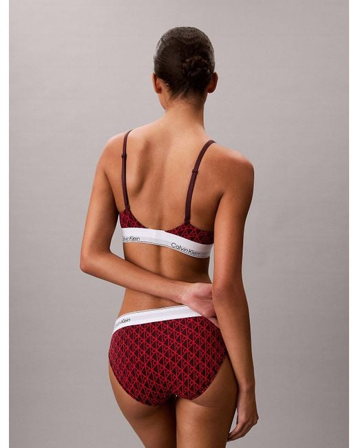 Calvin Klein Red Lightly Lined Triangle Bralette