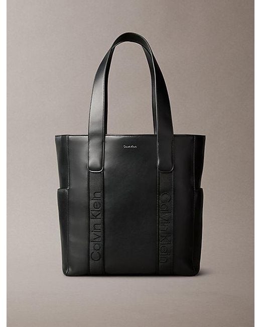 Calvin Klein Black Jacquard Logo Laptop Tote Bag