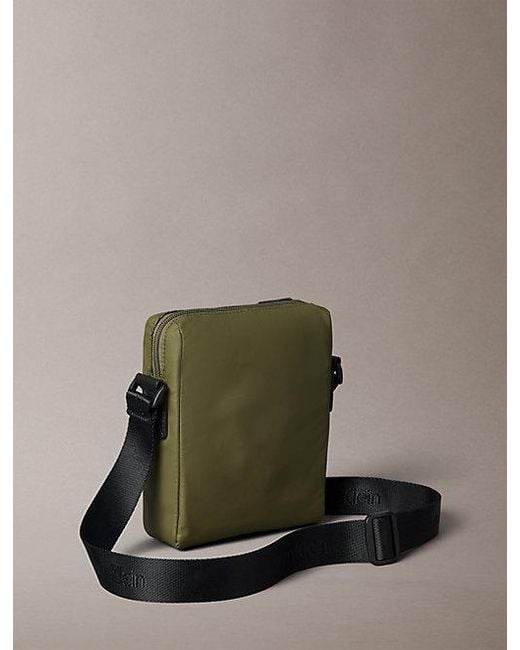 Calvin Klein Green Monologo Patch Reporter Bag for men