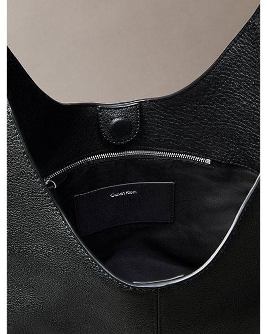 Calvin Klein Black Slouchy Leather Medium Shoulder Bag