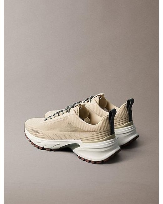 Calvin Klein Natural Trailblazer — Knit Mesh Runner Trainers for men
