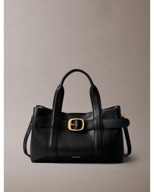 Calvin Klein Gray Belted Small Tote Bag