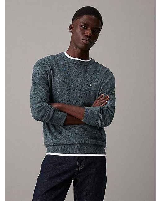 Calvin Klein Mouliné Trui in het Gray voor heren