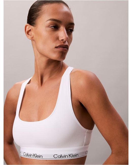 Calvin Klein White Icon Cotton Modal Unlined Bralette