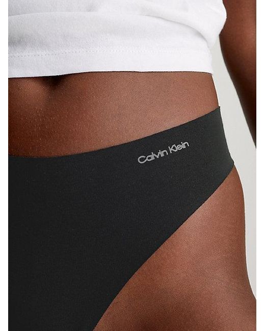 Calvin Klein Black Thong Invisibles Cotton