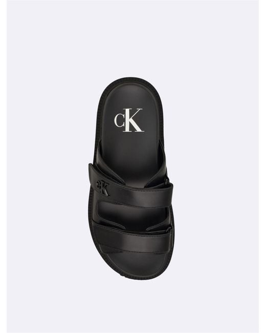 Calvin Klein Black Donnie Double Strap Sandal