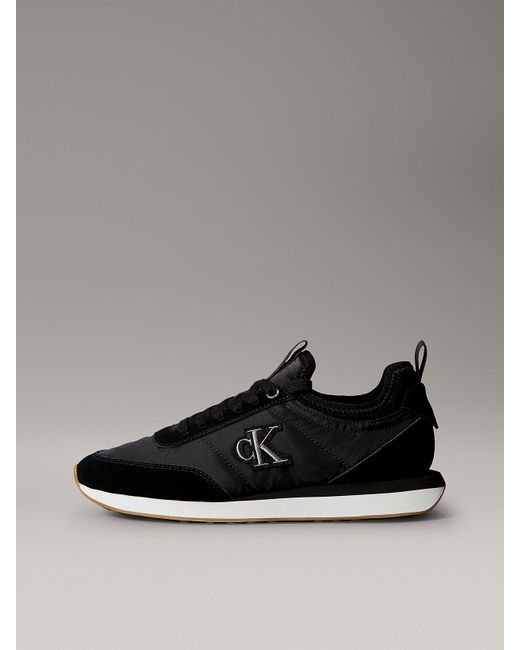 Calvin Klein Gray Signature Logo Runner Trainers