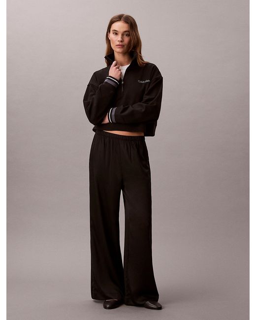 Calvin Klein Black French Terry 1/4 Zip Sweatshirt