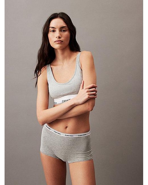 Calvin Klein Gray Boy Shorts Icon Logo