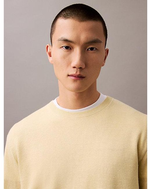 Calvin Klein Pullover Aus Leinenmischung in Natural für Herren