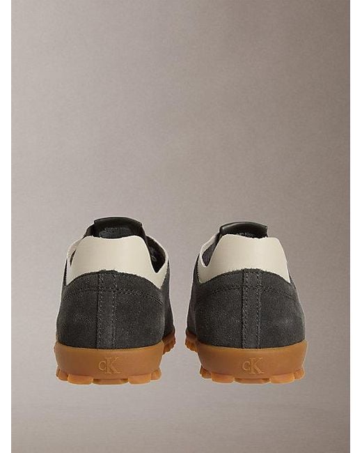 Calvin Klein Brown Suede Low Profile Runner Trainers
