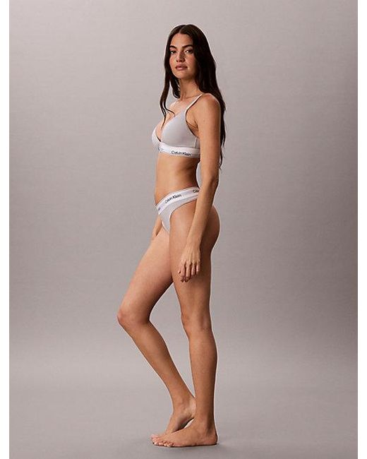 Calvin Klein Brown Lightly Lined Triangle Bralette Icon Cotton Modal