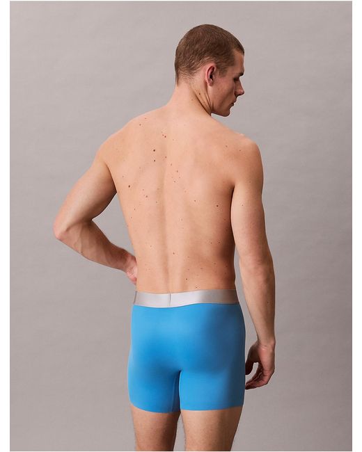Calvin Klein Blue Brushed Microfiber Stretch Boxer Brief for men