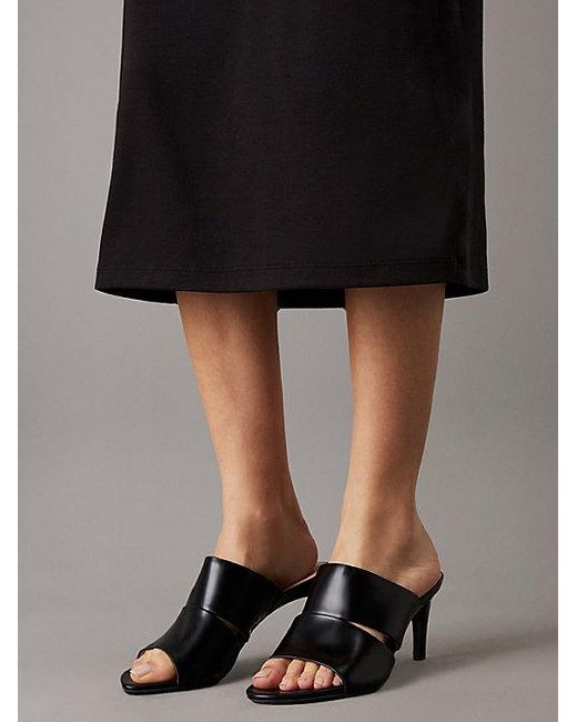 Calvin Klein Black Schmales Midi-T-Shirt-Kleid