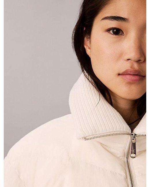 Calvin Klein Natural Jeans Short Down Puffer Jacket