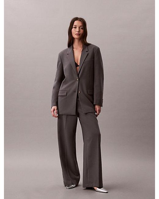 Calvin Klein Brown Stretch Classic Blazer