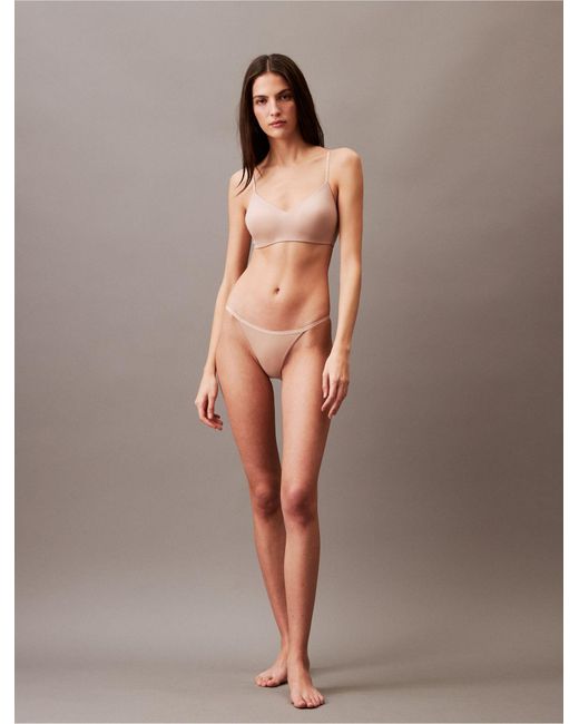 Calvin Klein Brown Ideal Cotton String Bikini