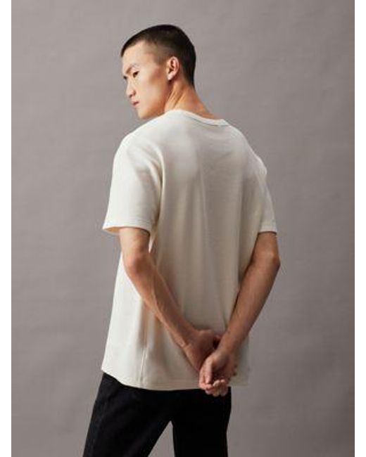 Camisa holgada con monograma con punto gofrado Calvin Klein de hombre de color Gray