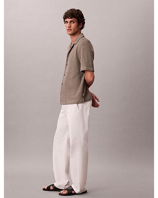 Calvin Klein Multicolor Textured Knit Short Sleeve Shirt for men