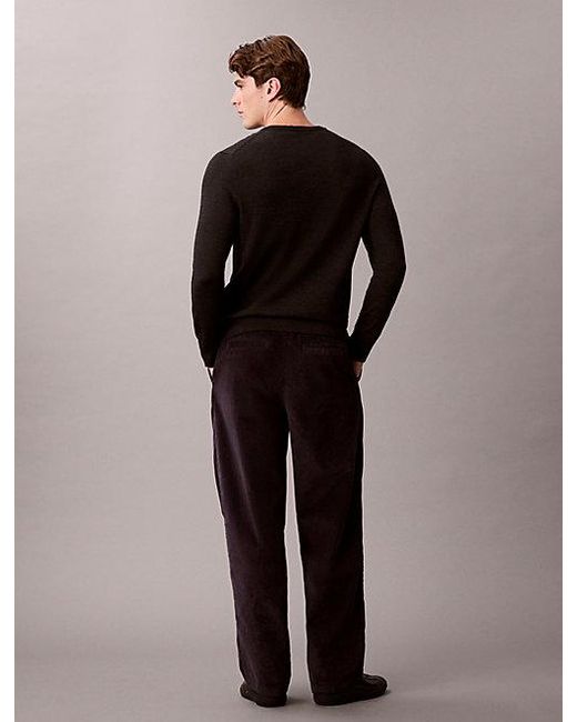 Calvin Klein Multicolor Jeans Corduroy Pleated Wide Leg Trousers for men