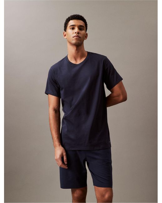 Calvin Klein Blue Cotton Classics 3-pack Crewneck T-shirt for men