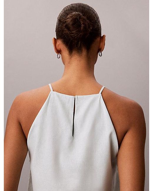 Calvin Klein Gray Jeans Linen Blend Cami Top