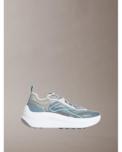 Calvin Klein Metallic Ck Volumax Chunky Ck Stripe Runner Trainers