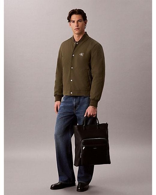 Calvin Klein Black Raised Logo Tote Bag for men